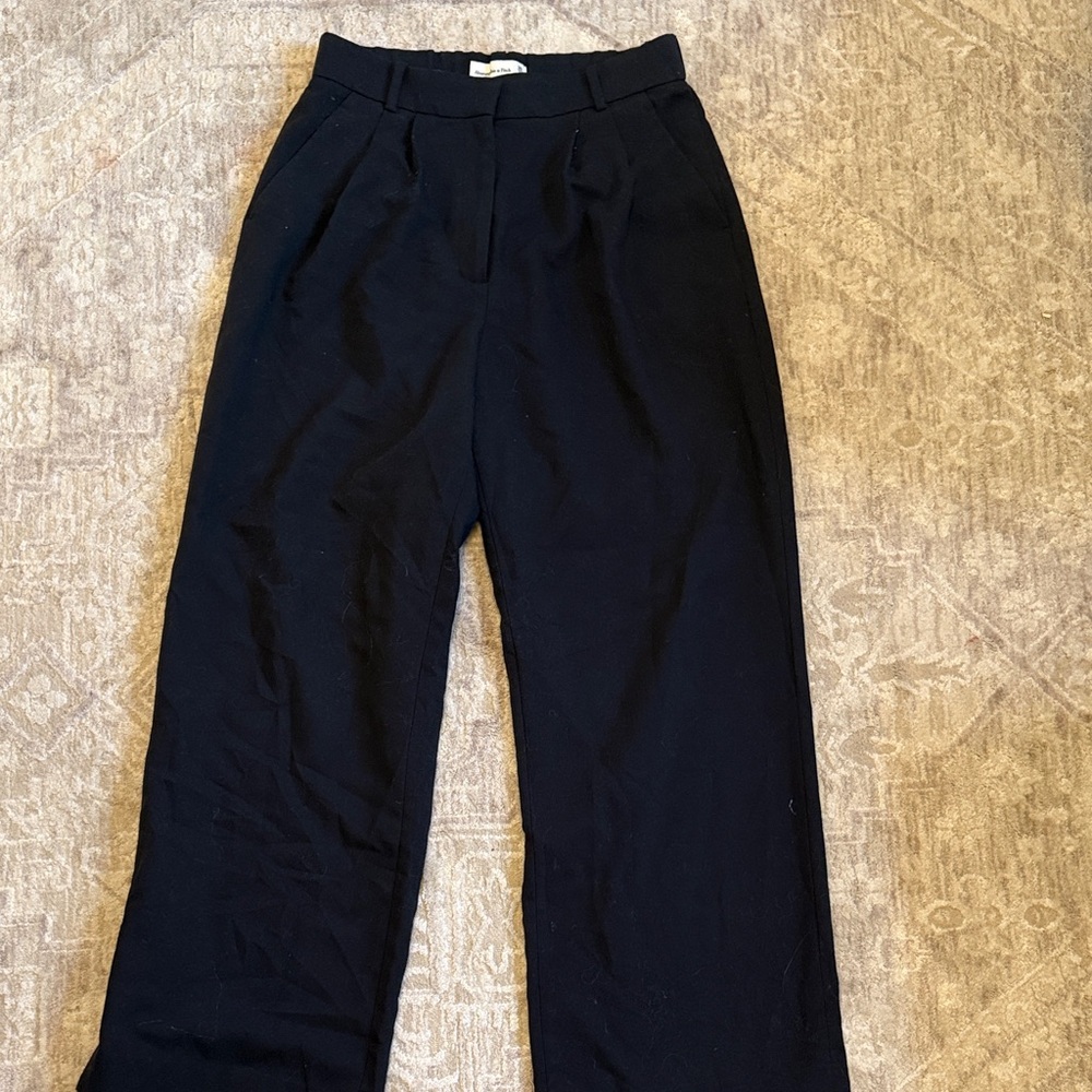 Abercrombie & Fitch Black Wide Leg Trousers